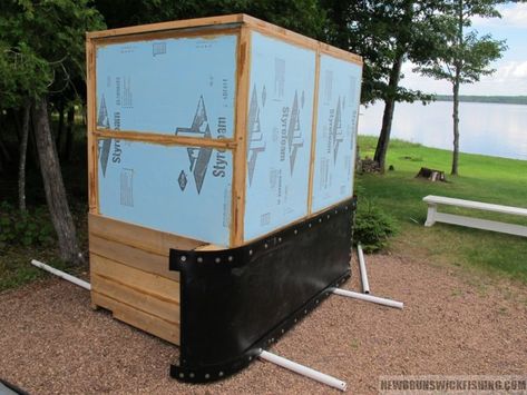 Foldable Ice shanty Ice Fishing Diy, Ice Fishing Huts, Fish Hut, Ice Shanty, Ice Fishing Shack, Shanty Boat, Fishing Shack, Fishing Diy, Ice Fishing