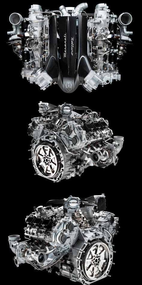 Maserati's New V6 Engine Is A 620-HP Masterpiece. Who needs Ferrari anyway. Car Engineering, Draw Cars, V10 Engine, V Engine, Car Engines, Caterpillar Engines, Hydrogen Fuel Cell, Biomechanical Tattoo, Vintage Sports Cars