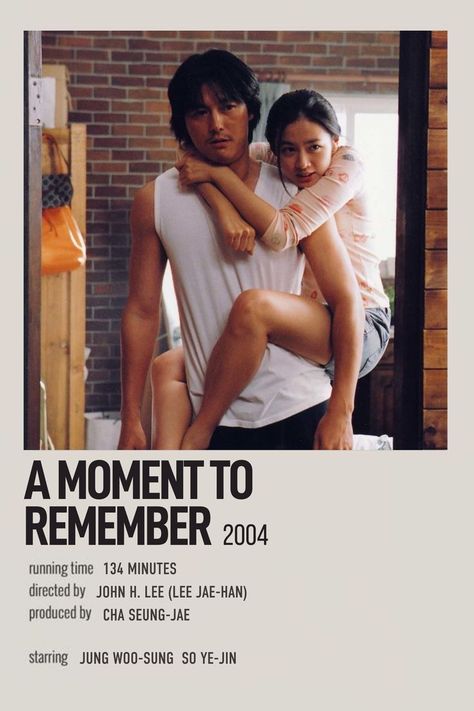 korean movie minimalist polaroid poster by @febraez A Moment To Remember Movie, Remember Movie, Polaroid Movie Poster, Indie Movie Posters, Romance Movie, Movies To Watch Teenagers, Movie To Watch List, A Moment To Remember, Girly Movies