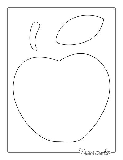 Free Printable Apple Templates for Fall Crafts September Craft Ideas For Preschoolers, Apple Name Craft Template, Apple Themed Crafts For Toddlers, Apple Leaf Template Free Printable, Paper Plate Apple Craft Preschool, Printable Apples Free, Apple Applique Pattern, Large Apple Template, Apple Cutout Printable