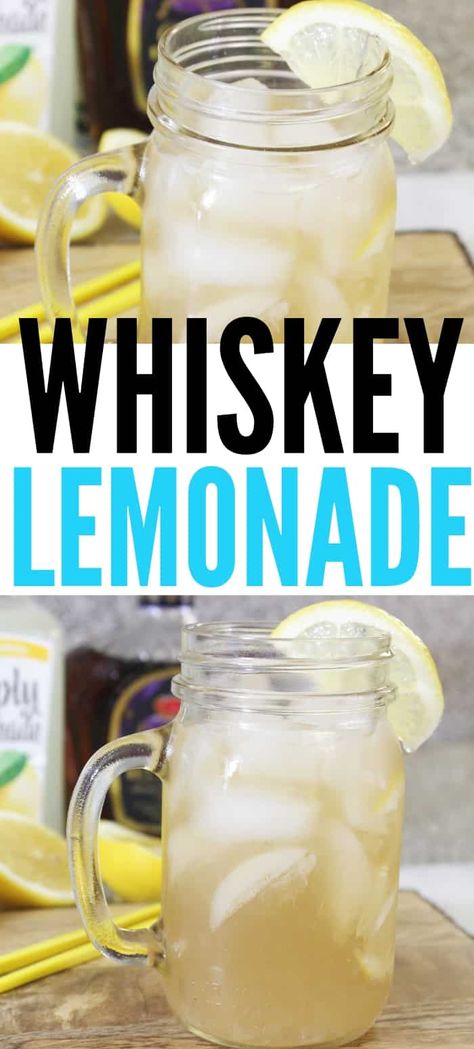 Whiskey lemonade is EASY and delicious to make! Just two ingredients is all you need for a refreshing whiskey mixed drink to serve guests. The perfect simple cocktail to serve up guests or make for yourself after a long day. This whiskey mixed drink will satisfy. #cocktail #mixeddrink #whiskey #lemonade #easy #summer #drink #best #refreshing Whiskey Mixed Drinks, Whiskey Lemonade, Lemon Cocktail, Lemonade Cocktail, Drink Glasses, Vanilla Milkshake, Lemonade Drinks, Summer Cookouts, Boozy Drinks