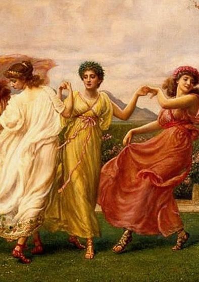 Persephone was with Artemis and Athena in the meadows gathering flowers for Demeter. She moved through the grass, picking fragrant blooms Edward John Poynter, Greek Mythology Stories, Edwin Austin Abbey, Greek Paintings, Pre Raphaelite Art, Istoria Artei, John Everett Millais, Tv Tropes, Roman Goddess