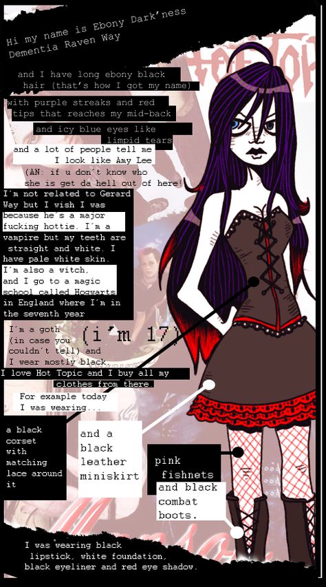 NOBODY CARES WHAT EBONY IS WEARING! Purrsephone Monster High, Monster High Voodoo, Monster High Purrsephone And Meowlodyne, Types Of Goth, Gothic Memes Funny, Mary Sue, Southern Gothic, Goth Memes Truths, Emo Scene