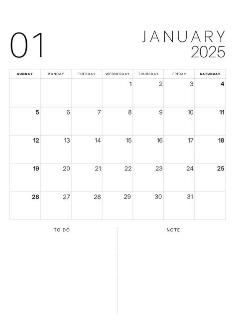 Simple Clean 2025 Monthly Calendar for Wall (Simple Clean Aesthetic) Monthly Calendar 2025, 2025 Monthly Calendar, 2025 Calendar Aesthetic, January 2025 Calendar, Wall Calendar Ideas, Simple Clean Aesthetic, Aesthetic 2025, Iphone Calendar, Month Design