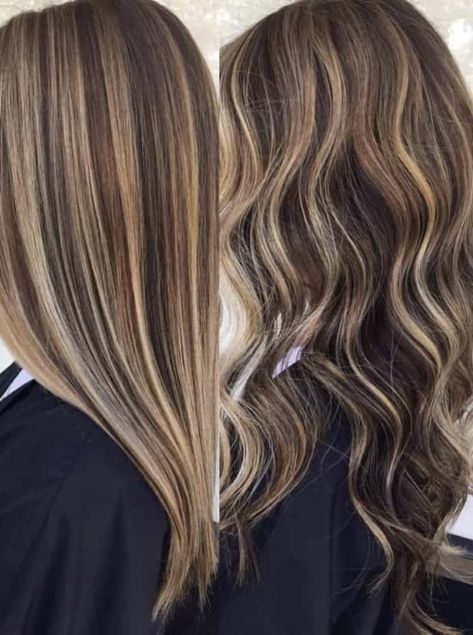 Caramel Highlights On Dark Brown, Dark Brown Straight Hair, Jayne Matthews, Good Haircut, Highlights For Dark Brown Hair, Brown Straight Hair, Blonde Highlights On Dark Hair, Cotton Candy Hair, Trending Hair