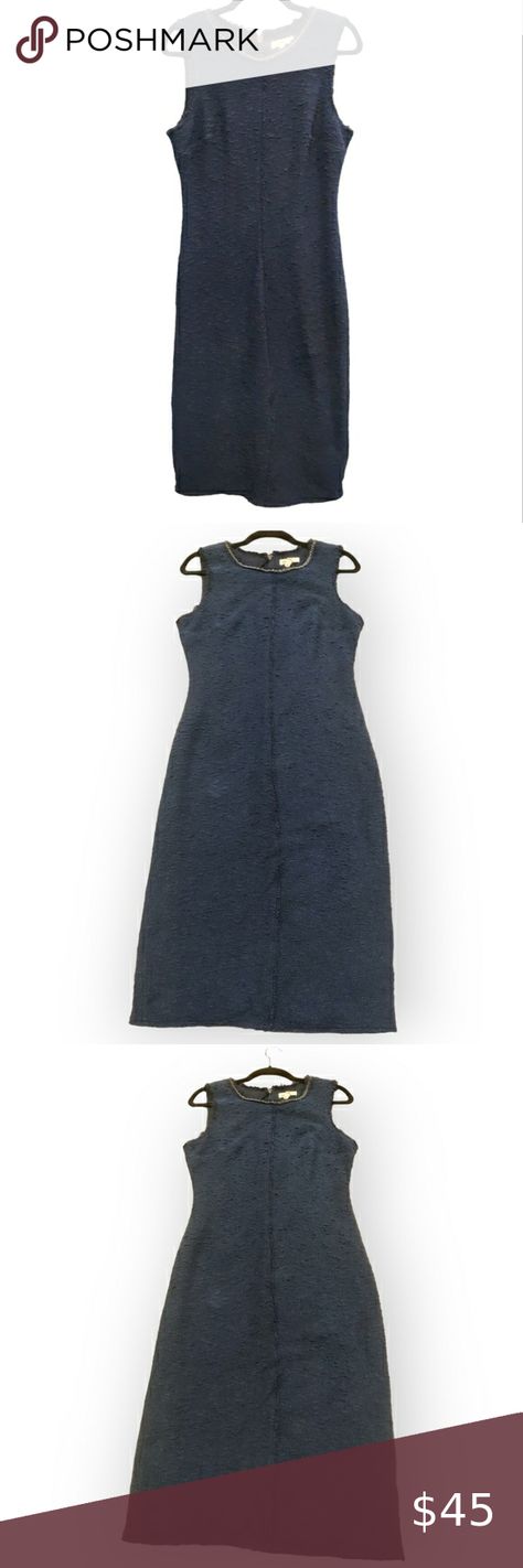 REBECCA TAYLOR Chambray Sleeveless Dress Chain Neckline Women’s Size 10 Blue Rebecca Taylor, Chambray, Sleeveless Dress, Size 10, Dress Es, Dresses Skirts, Chain, Outfit Inspo, Plus Fashion