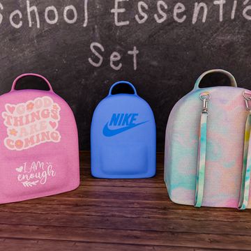 Sims 4 School Supplies Cc, Sims 4 Cc Bookbag, School Essentials, Lunch Bag, Sims 4 Mods, School Supplies, Sims 4, Backpacks