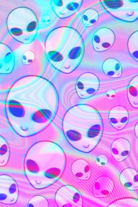 #glitter #sparkle #galaxy #holographic #aliens #pattern #aesthetic #tumblr #cute #girly #kawaii #pastel #rainbow Neon Alien Aesthetic, Pastel Alien Aesthetic, Cute Space Aesthetic, Pink Alien Aesthetic, Pastel Space Aesthetic, Aliencore Aesthetic, Alien Background, Edm Aesthetic, Alien Core