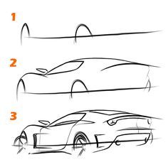 Sketch Cars, Drawing Instructions, Industrial Design Sketch, Car Design Sketch, Concept Car Design, Sketches Tutorial, Car Illustration, Car Sketch, Sketch Inspiration