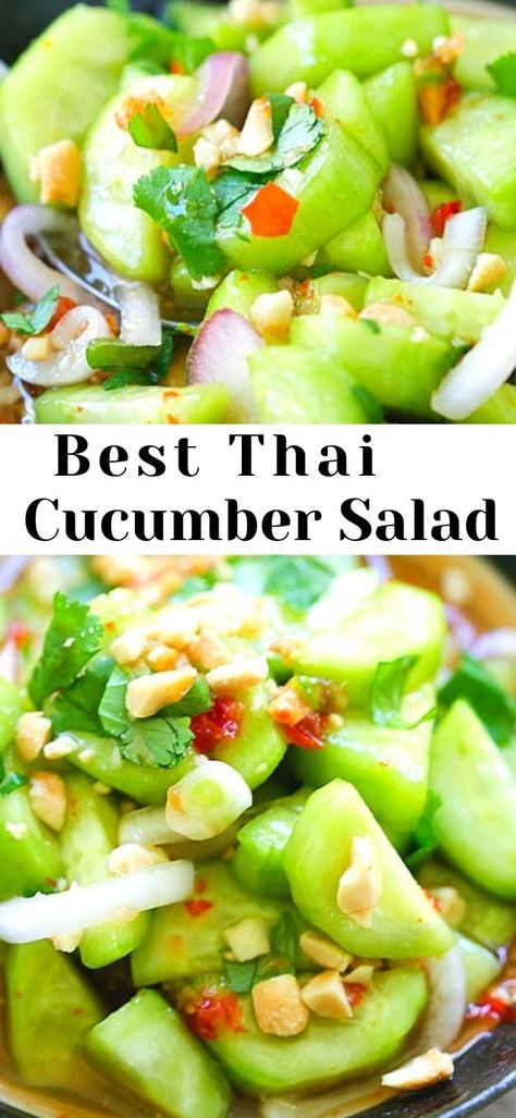 Asian Salads, Thai Cucumber, Thai Cucumber Salad, Salad Summer, Gourmet Salad, Easy Salad, Cucumber Recipes Salad, Best Salad Recipes, Cucumber Recipes