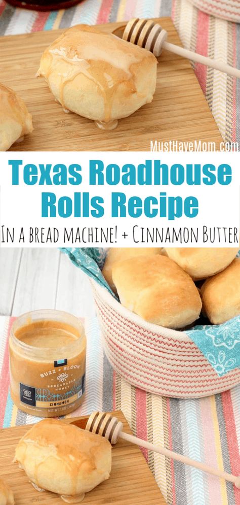 Rolls In Bread Machine, Rolls With Cinnamon Butter, Roadhouse Rolls Recipe, Texas Roadhouse Rolls Recipe, Copycat Texas Roadhouse Rolls, Bread Machine Rolls, Bread Machine Recipes Sweet, Copycat Texas Roadhouse, Easy Bread Machine Recipes