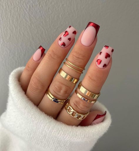 Magenta Valentine Nails, Nail Saint Valentin, Saint Valentine Nails, Nails Saint Valentin, Matte Valentines Day Nails, Nails St Valentin, Valentine's Day Nail Designs Red, Valentines Day Nail Designs Acrylic, Valentine's Day Nail Designs Short