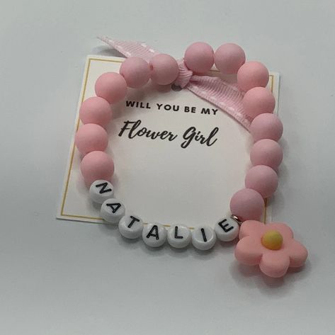 Will You Be My Flower Girl Ideas, Will You Be My Flower Girl, Flower Girl Proposal Ideas, Bridesmaid Proposal Diy, Diy Sale, Flower Girl Proposal, Bridesmaid Proposals, Flower Sunglasses, Flower Girl Bracelets