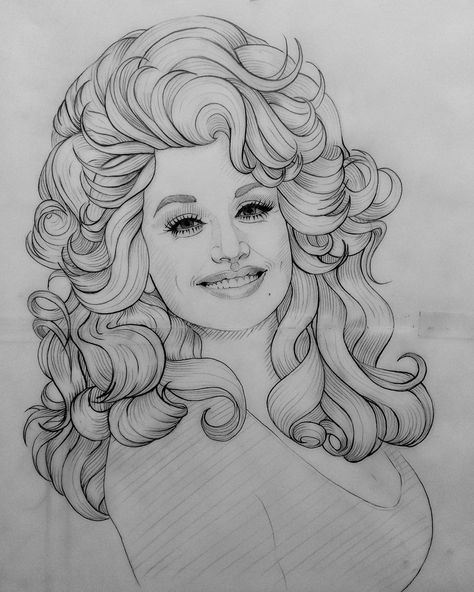 Dolly Parton Butterfly Tattoo, Dolly Parton Drawing, Dolly Parton Art, Drawing Pics, Doodle Images, Girl Drawings, Reference Drawing, Art Impressions, Dolly Parton