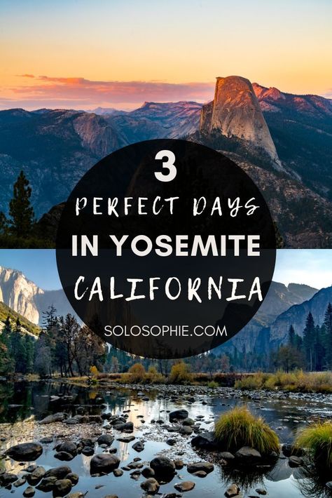 A 3 Days in Yosemite Itinerary You'll Want to Steal | solosophie Yosemite Itinerary, Half Dome Hike, Yosemite California, John Muir Trail, Nevada Mountains, National Park California, Fall Break, Sierra Nevada Mountains, Yosemite Falls