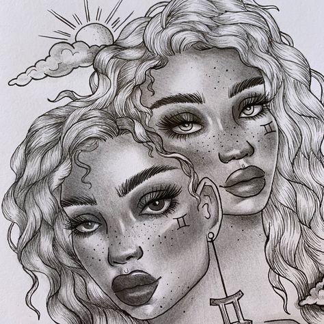 Zodiac Gemini Art, Tattoo Gemini, Gemini Aesthetic, Gemini Tattoo Designs, Gemini Art, Art Alevel, Gemini Tattoo, Queen Tattoo, Zodiac Art