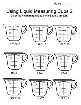 Kitchen Math, Converting Measurements, Dry Measuring Cups, Measurement Worksheets, Life Skills Lessons, Life Skills Classroom, Teaching Life Skills, Cooking Measurements, Math Measurement