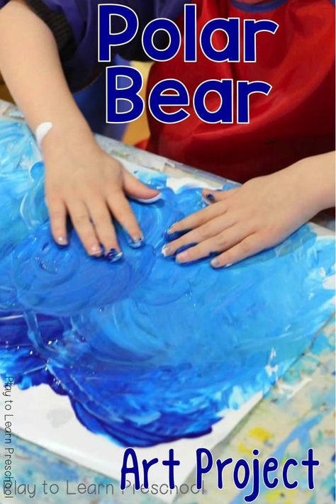 Children can fingerpaint a gorgeous Polar Bear Process Art project using this easy technique. The finished product is stunning! Bear Art Project, Snow Preschool, Preschool Process Art, Bear Crafts Preschool, Winter Animals Preschool, Process Art Preschool, Arctic Animals Preschool, Winter Crafts For Toddlers, Animals Preschool