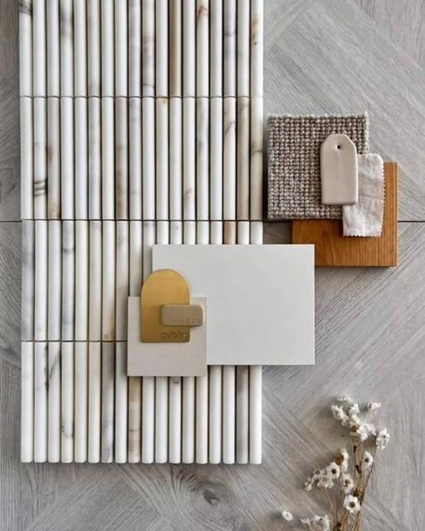 Tile Selections Interior Design, Flute Tiles Bathroom, Flute Tiles, Fluted Tile Bathroom, Tile Selection, Ensuite Design, Pretty Tiles, Pool Bath, Tile Trends