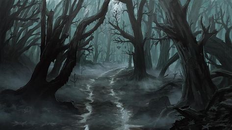 The woods surronding the valley, the outsiders have traversed the woods that can easyily be described as haunted. Dead Forest, Curse Of Strahd, Supraviețuire Camping, Baba Jaga, Haunted Forest, Rpg Map, Night Forest, Fantasy Forest, Fantasy Setting