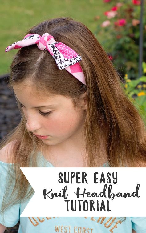 Knotted Headband Tutorial, Hair Bands Diy, Diy Fashion Trends, Chain Headband, Summer Headbands, Headband Tutorial, Scrap Fabric Projects, Tshirt Headband, Diy Summer