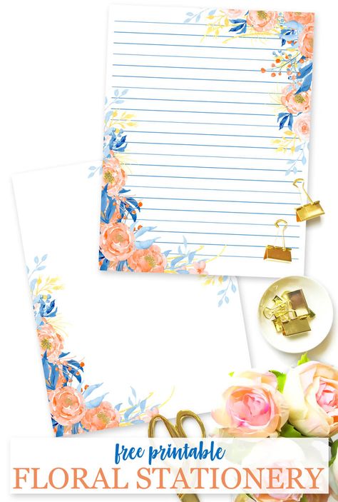 Free Printable Stationery Paper Design, Stationary Printable, Monogram Printable, Stationery Ideas, Writing Paper Printable Stationery, Free Printable Stationery, Monogrammed Stationery, Floral Stationery, Letter Writing Paper