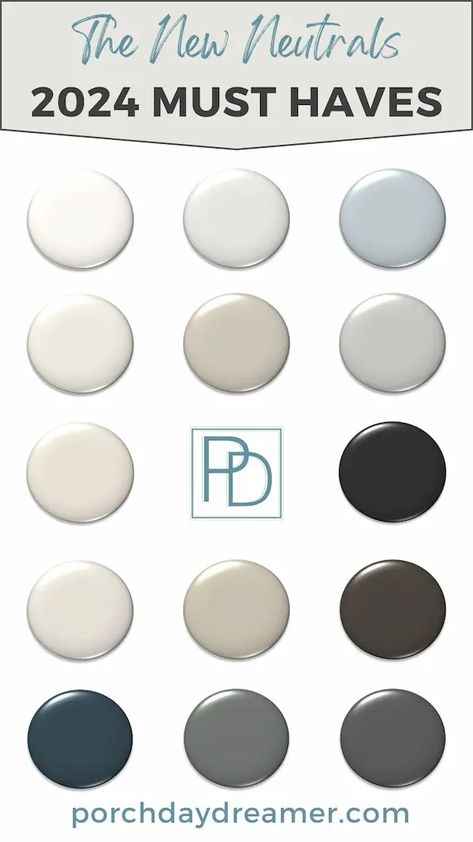 2024 Trends: The NEW Neutral Paint Colors Best Bathroom Wall Paint Colors, Best New Paint Colors, Popular Bathroom Colors 2024, Whole Interior Paint Colors, Best Paint Colors For 2024, Paint Colors Of 2024, Neutral Paint Colors 2024, 2024 Top Paint Colors, 2024 Neutral Paint Color Trends