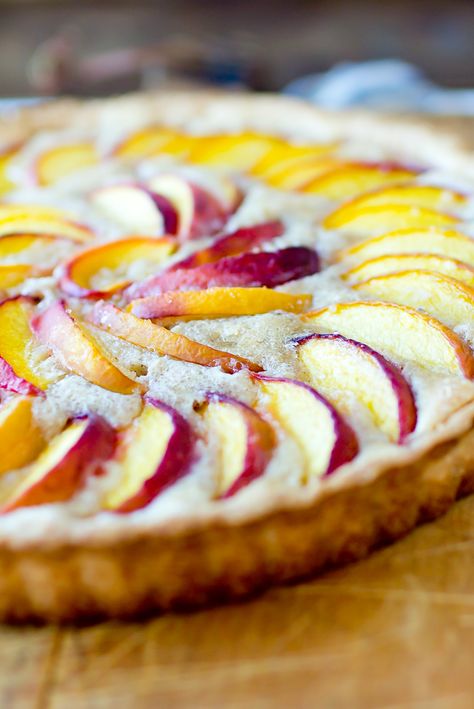 Peach Frangipane Tart - The Gourmet Gourmand Frangipane Tart Recipe, Fancy Baking, Peach Tart, Frangipane Tart, Puff Pastry Desserts, British Baking Show, Fresh Peaches, British Baking, Tart Recipe