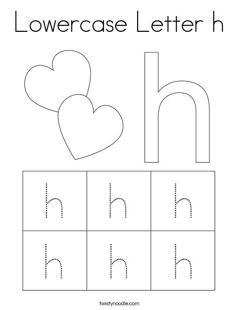 Lowercase Letter h Coloring Page - Twisty Noodle Letter H Coloring Page, H Coloring Page, Letter H Tracing, Preschool Alphabet Book, Letter H Crafts, Preschool Alphabet Printables, Red Classroom, Letters Worksheets, Letter Learning