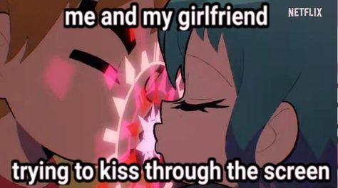 Long Distance Relationship Anime, Ramona Scott Pilgrim, Relationship Relatable, Kiss Meme, Scott Pilgrim Comic, Series Netflix, Relatable Meme, Ramona Flowers, Anime Animation