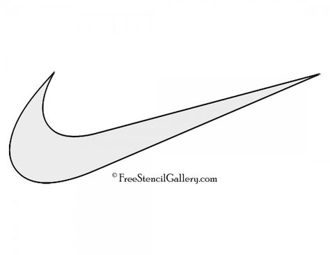 Nike Swoosh Logo Stencil | Free Stencil Gallery Nike Swoosh Embroidery Diy, Nike Swoosh Embroidery, Diy Embroidery Shirt, Cowboys Helmet, Stencil Logo, Bff Gifts Diy, Printable Ideas, Embroidery Tshirt, Nike Swoosh Logo