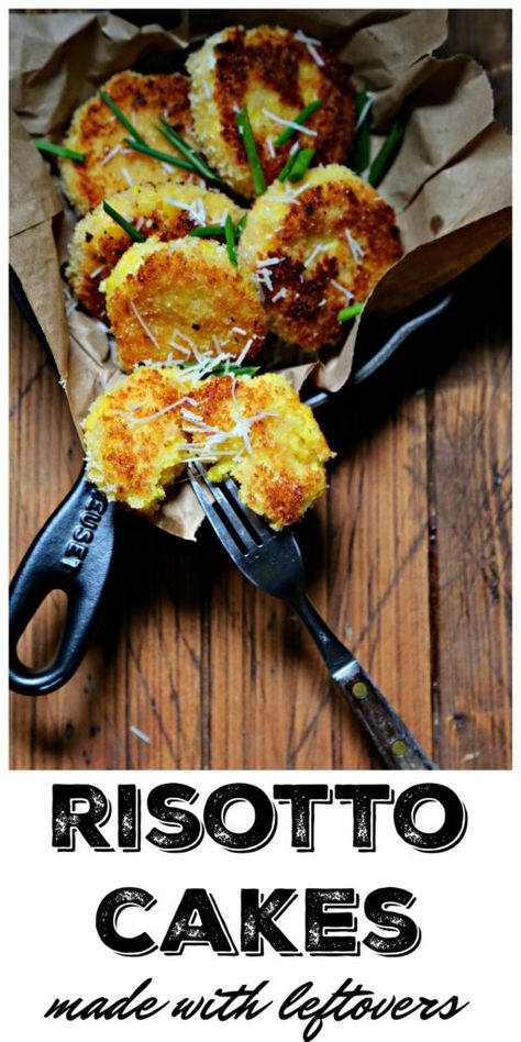 Use leftover risotto to make these incredibly easy and delicious Risotto Cakes. Perfect for snacking or as an appetizer #rice #risotto #risottocakes #leftovers #vegetarian #vegetarianrecipes #snacks What To Do With Leftover Risotto, Risotto Leftover Recipes, Risotto Cakes Recipes, Risotto Balls Recipes, Leftover Risotto Recipes, Risotto Leftovers, Ip Rice, Vegetarian Catering, Leftover Risotto