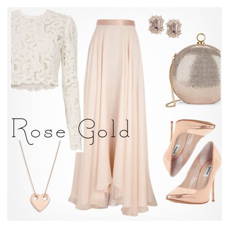 Rose Gold Outfit Ideas Casual, Rose Gold Outfit, Rose Gold Clothes, Rose Gold Fashion, Tulle Skirt Black, Long Skirt Outfits, Gold Outfit, Cute Skirt Outfits, Wedding Attire Guest