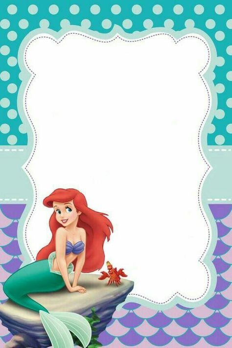 Little Mermaid Invitations, Ariel Birthday Party, Mermaid Birthday Party Invitations, Disney Frames, Ariel Birthday, Mermaid Invitations, Mermaid Birthday Invitations, Mermaid Theme Party, Little Mermaid Birthday