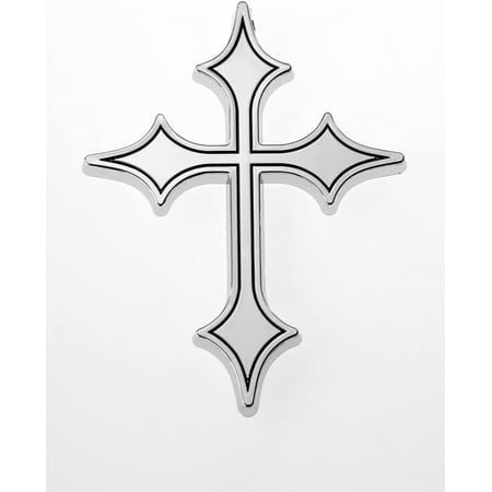 Christian Cross 3D Chrome emblem. Brand new Top quality. Made of high quality ABS plastic and Chrome plated finish. Comes with 3M adhesive back for stick on. Approx. size : 3"1/4 x 2"3/8 (82mm x 62mm) Chrome Cross, Chrome Hearts Cross, Christian Crosses, 3d Chrome, Brand Ideas, Tattoo Project, Black Ink Tattoos, Christian Cross, Chrome Hearts