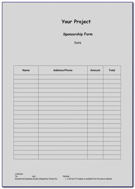 Blank Sponsorship Form Template (7) - TEMPLATES EXAMPLE | TEMPLATES EXAMPLE Sponsorship Form Template, Corporate Sponsorship, Biography Template, Free Letterhead Templates, Sponsorship Letter, Thank You Note Template, Sponsorship Proposal, Donation Form, Event Sponsorship