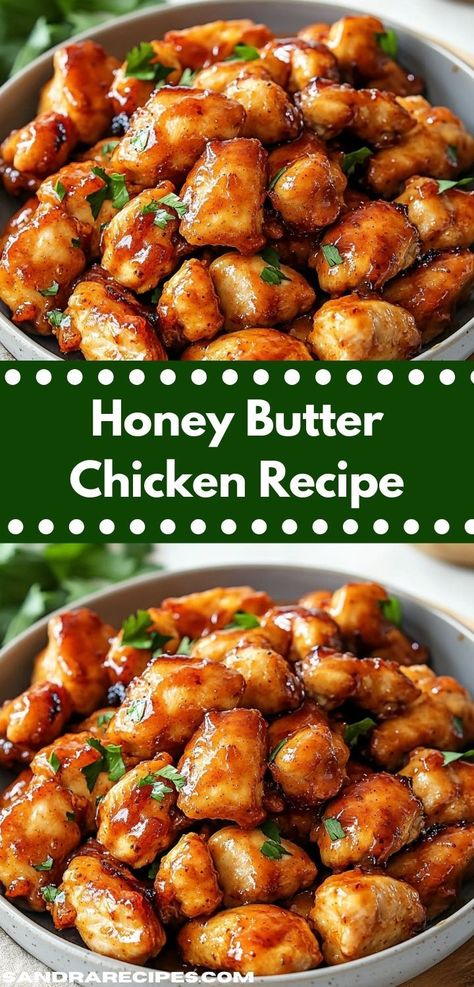 Need a quick and tasty dinner idea? This Honey Butter Chicken Recipe is not only an easy chicken dinner but also brings together delightful honey and butter flavors, ensuring your family enjoys a comforting meal any night. Honey Butter Sauce, Honey Chicken Recipe, Honey Butter Chicken, Easy Chicken Dinner, Comforting Dinner, Savory Dinner, Quick Dishes, Butter Chicken Recipe, Honey Chicken