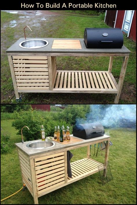 Portable Outdoor Kitchen, Outdoor Kitchen Design Layout Grill Area, Outdoor Bbq Kitchen, Outdoor Sinks, Portable Kitchen, Outdoor Kitchen Design Layout, Bbq Kitchen, Outdoor Kitchen Patio, Backyard Spaces