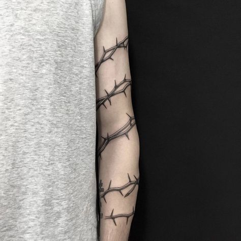 Thorns Tattoo, Ankle Band Tattoo, Pine Tattoo, Wrap Around Wrist Tattoos, Thorn Tattoo, Barbed Wire Tattoos, White Rose Tattoos, Sakura Tattoo, Skull Art Tattoo