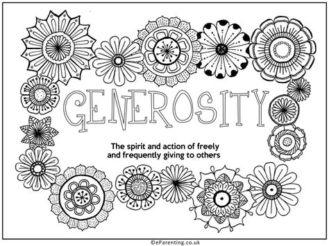 Free printable Generosity colouring picture. This colouring picture about generosity is a colourful way to remind eveyone of the importance of generosity of both spirit and material goods. #generosity #emotions #coloringpicture Generosity Crafts For Kids, Generosity Activities For Kids, Generosity Art, Generosity Activities, Conflict Ideas, Hope Squad, Trinity Sunday, Connect Group, Thanksgiving Lessons