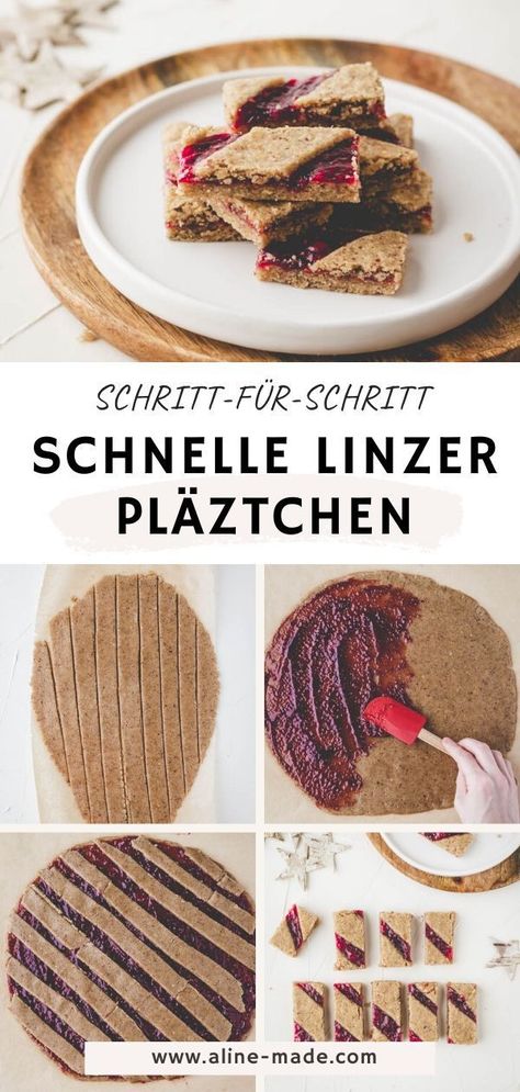 Super leckere Linzer Plätzchen mit Haselnüssen und Himbeerkonfitüre. Dieses einfache und schnelle Weihnachtsguetzli Rezept darf in keiner Rezeptsammlung fehlen. #linzer #plätzchen #rezept Christmas Cookies Recipe, Linzer Cookies Recipe, Homemade Recipes Dessert, Linzer Cookies, Homemade Cake Recipes, Cookies Christmas, Vegetarian Recipes Easy, Raspberry Jam, Recipes From Heaven