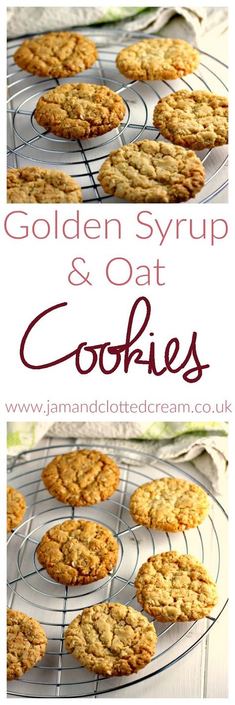 Golden Syrup and Oat Cookies Golden Oat Cookies, Egg Free Biscuit Recipe, Easy Biscuit Recipe Uk, Easy Biscuit Recipe Kids, Recipes With Golden Syrup, Hobnobs Recipe, Oat Cookie Recipes, Easy Oat Cookies, Oat Cookies Healthy