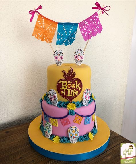 The Book Of Life Cake! By Cakesbyme Book Of Life Theme Birthday Party, The Book Of Life Party Ideas, Book Of Life Theme Quince, Book Of Life Birthday Party, Book Of Life Party, Book Of Life Costume, Life Costume, Book Of Life Movie, Movie Cakes