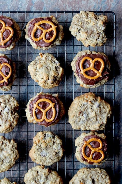 Beer and Pretzel Cookies | Cookies and Cups Beer Pretzels, Cookies And Cups, Pretzel Cookies, Best Christmas Cookie Recipe, Cooking With Beer, Best Christmas Cookies, Drop Cookies, Beer Recipes, Oatmeal Chocolate Chip Cookies