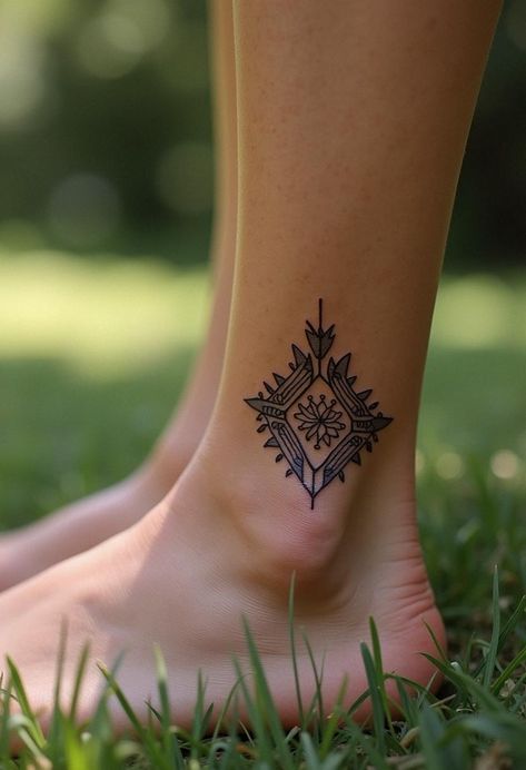 Ankle Tats, Floral Foot Tattoo, Patterns Minimalist, Ankle Tattoo Ideas, Ankle Tat, Ankle Tattoos, Small Icons, Spiritual Tattoos, Sternum Tattoo