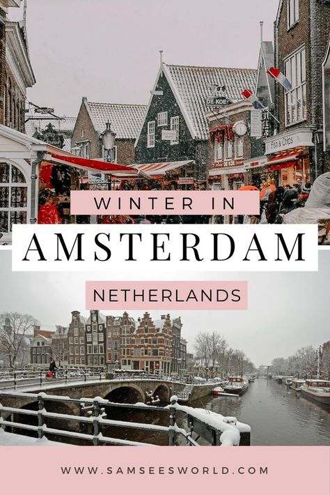 One of the most frequently asked questions by travelers is whether visiting Amsterdam in winter is worth it. Many people wonder if the weather will be too cold and if there are things to do in the winter, however, I would love to clear up all your concerns right now and tell you that winter in Amsterdam is beautiful and a great time to visit the city! Amsterdam In December, Amsterdam In Winter, Amsterdam Christmas, Amsterdam Light Festival, Amsterdam Winter, Amsterdam Itinerary, Things To Do In Amsterdam, To Do In Amsterdam, Light Festival