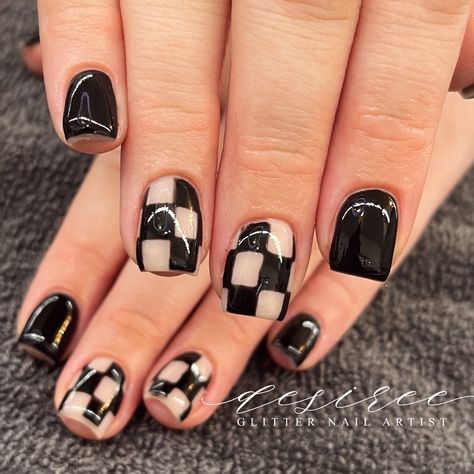 . . #blacknails #coffinnails #glitternailartist #longnails #mattenails #nailart #nailartist #naildesign #naildesigns #nails #nailsofinstagram #nailsoftheday #nailswag #nailtech #whitenails Checker Nails, Checkered Nails, Color Checker, Nails Black, I Love Nails, Glitter Nail, Matte Nails, Love Nails, Black Nails