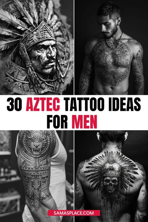 Aztec tattoo ideas for men featuring bold, intricate designs inspired by ancient art. Historical Tattoos, Aztec Warrior Tattoo, Mayan Tattoos, Aztec Symbols, Aztec Tattoos, Aztec Tattoo Designs, Ancient Aztecs, Aztec Tattoo, Aztec Warrior