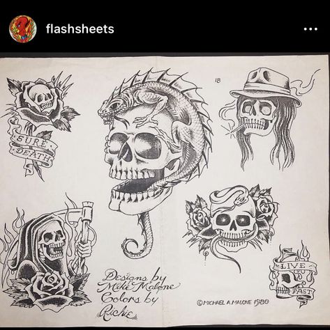 Mike Malone Flash, Vintage Tattoo Art, Traditional Tattoo Flash Art, Vintage Tattoo Design, Flash Ideas, Flash Sheets, Tattoo People, Traditional Flash, Flash Sheet