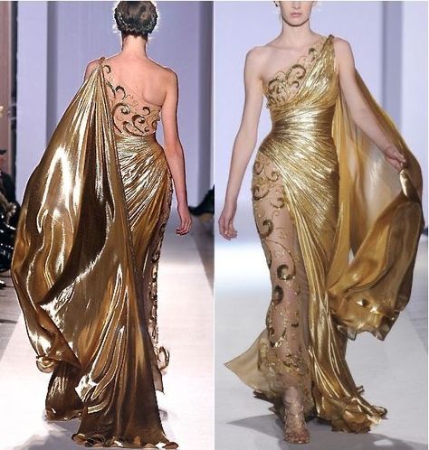 Zuhair Murad Haute Couture, Evening Dresses Uk, Gold Evening Dresses, Golden Dress, Chique Outfits, فستان سهرة, Zuhair Murad, Glam Dresses, Evening Dresses Long